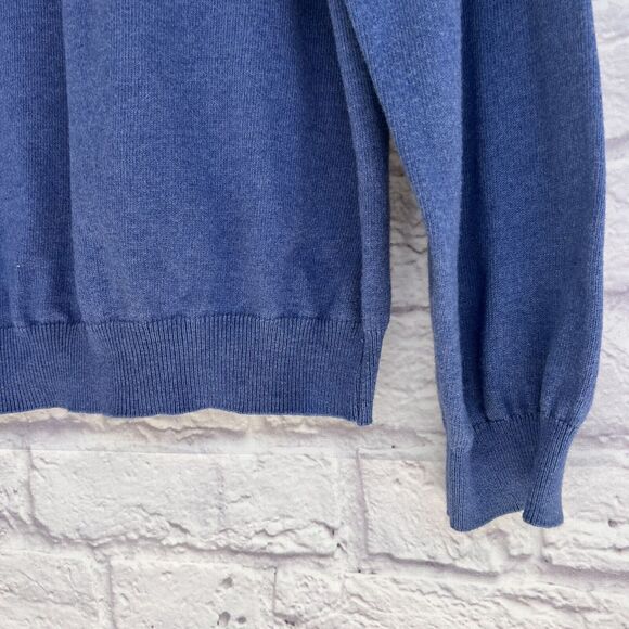 Valda By Toscano Italy Mens Viscose Crewneck Knit Sweater Medium Pullover Blue - Picture 4 of 10